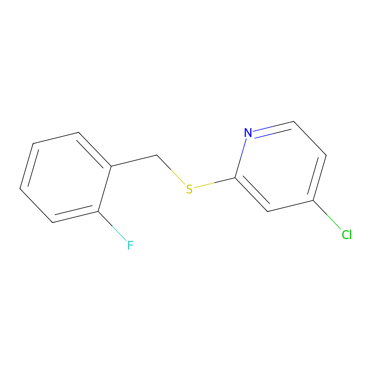 4-Chloro-2-((2-fluorobenzyl)thio)pyridine molecular structure, CAS 1346707-43-4