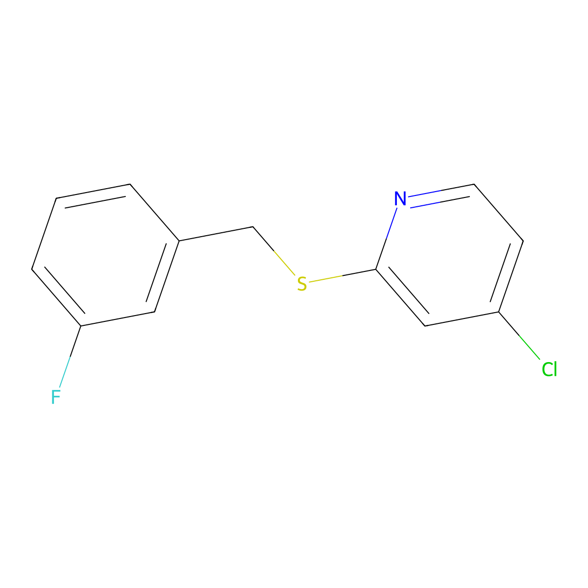 4-Chloro-2-((3-fluorobenzyl)thio)pyridine molecular structure, CAS 1346707-44-5