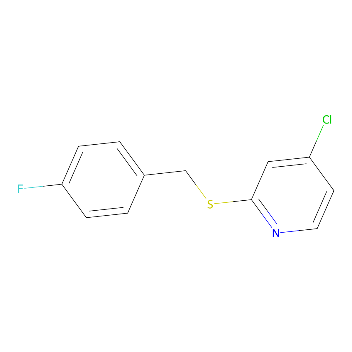 4-Chloro-2-((4-fluorobenzyl)thio)pyridine molecular structure, CAS 1346707-45-6