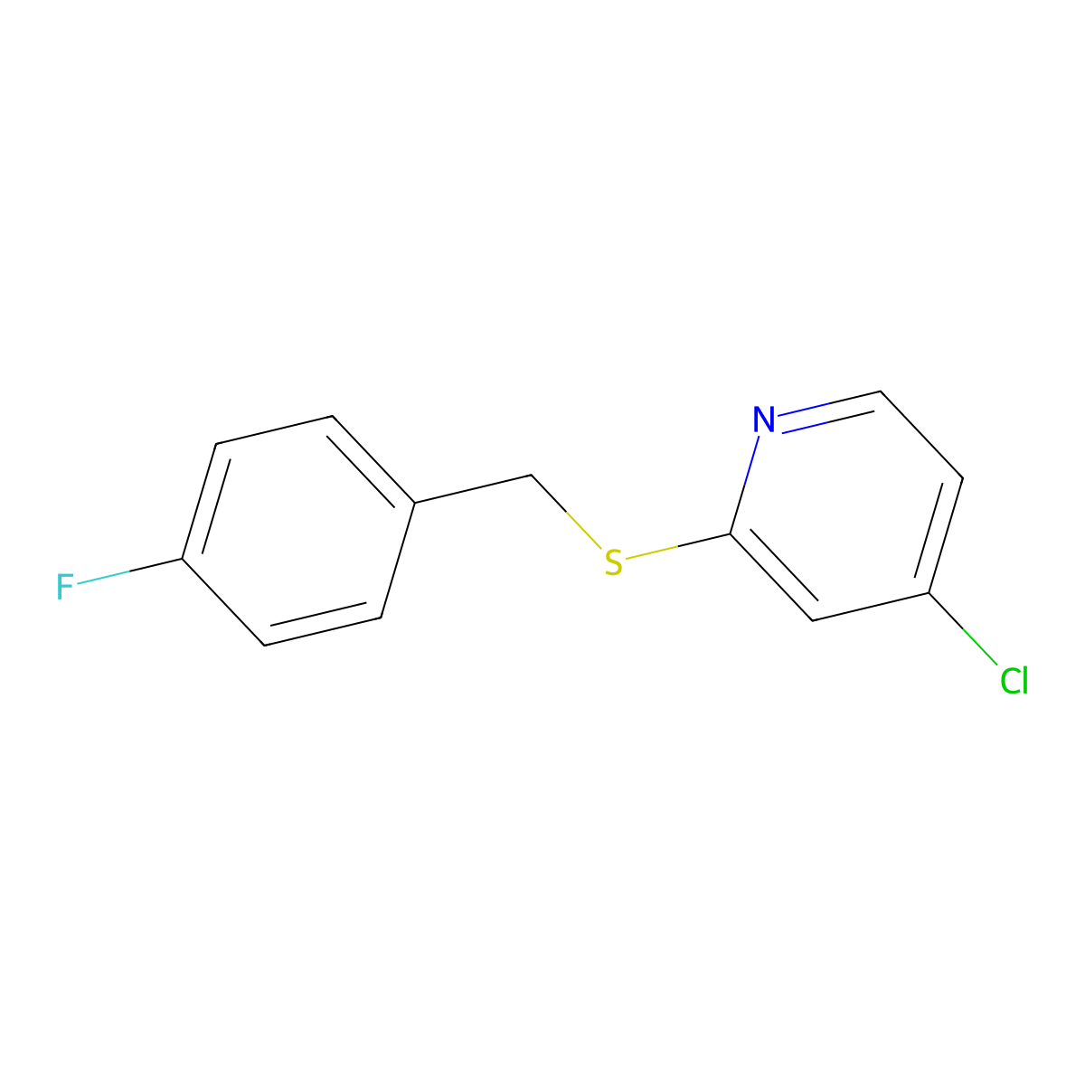 4-Chloro-2-((4-fluorobenzyl)thio)pyridine molecular structure, CAS 1346707-45-6