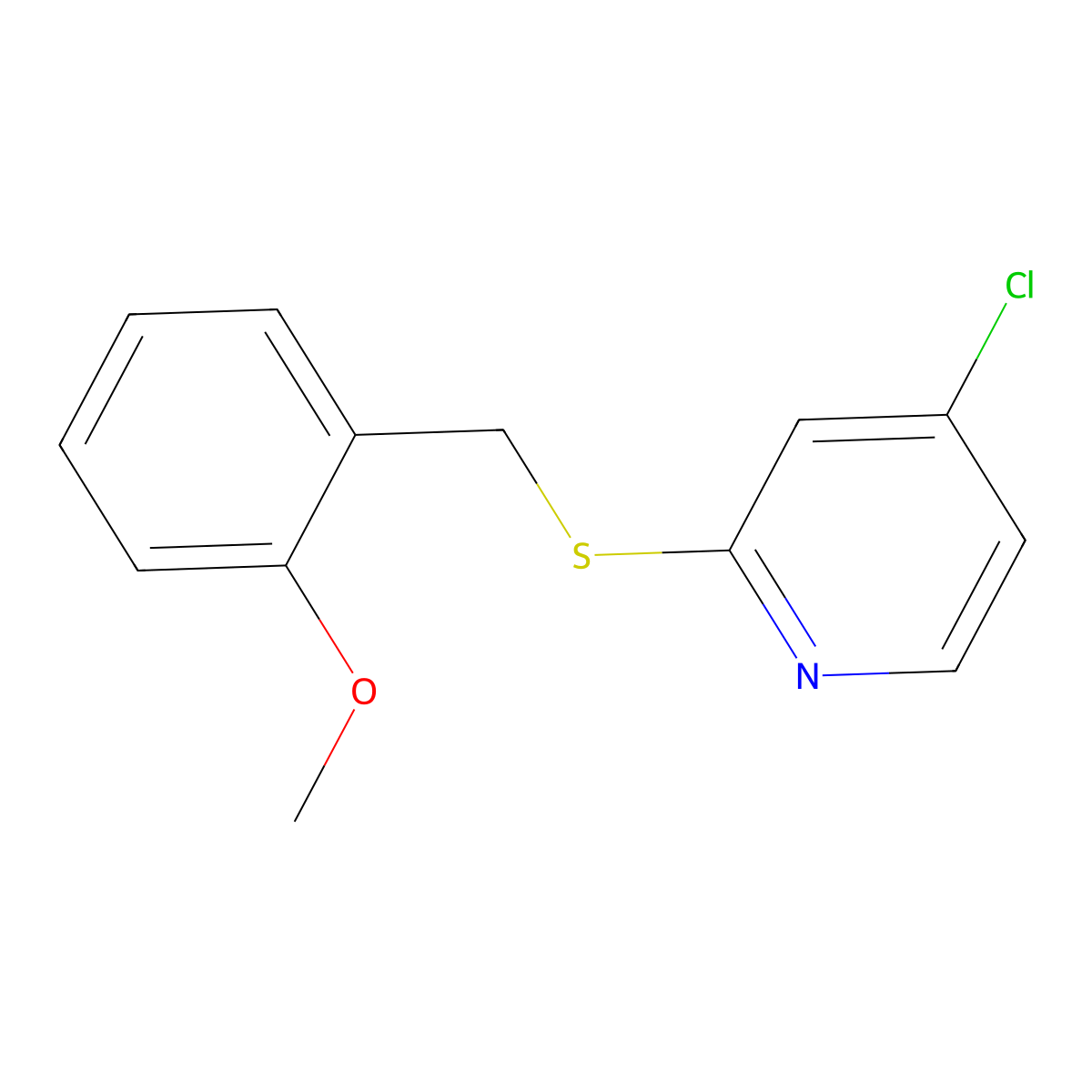 4-Chloro-2-((2-methoxybenzyl)thio)pyridine molecular structure, CAS 1346707-46-7