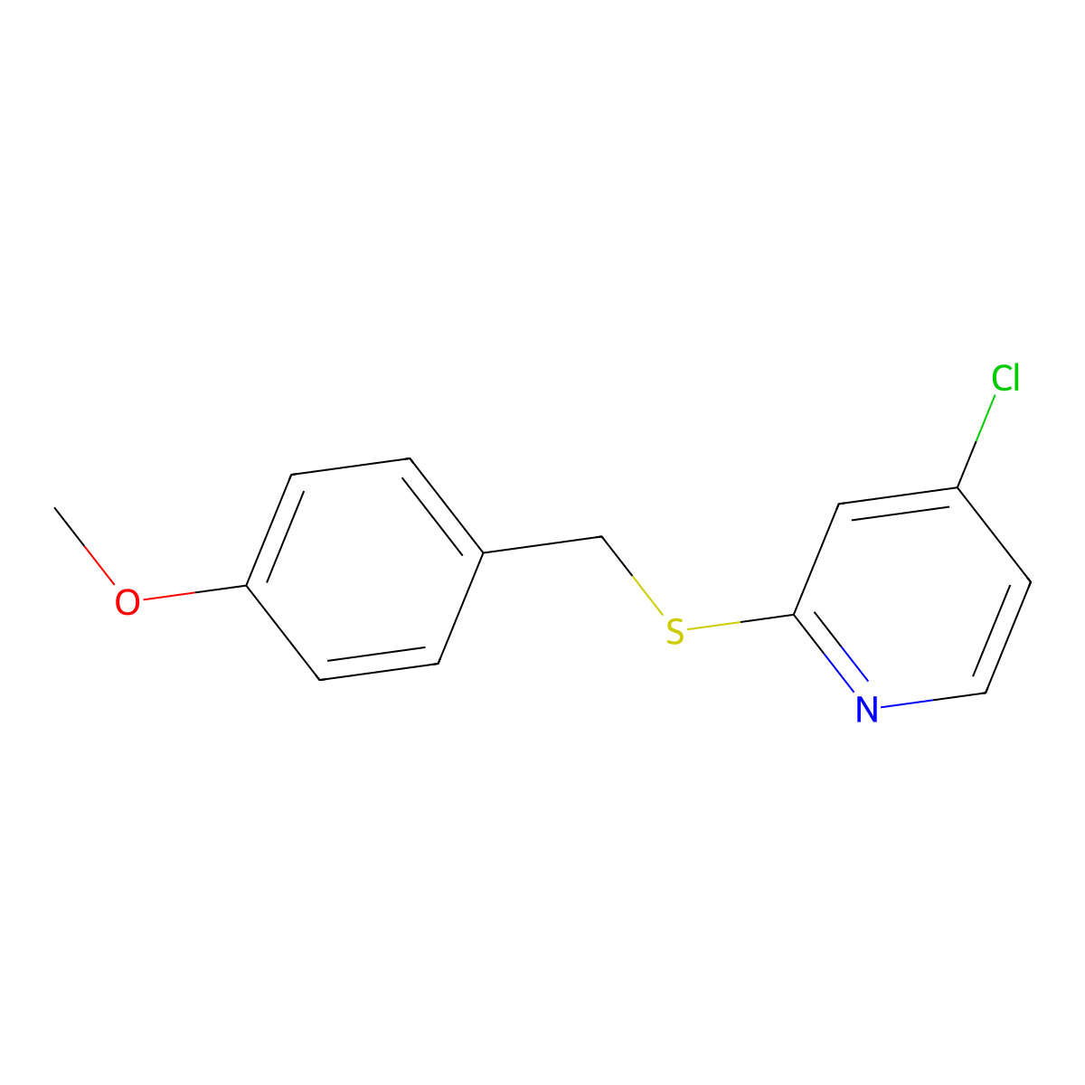4-Chloro-2-((4-methoxybenzyl)thio)pyridine molecular structure, CAS 1346707-48-9