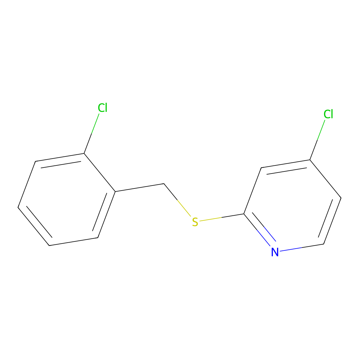 4-Chloro-2-((2-chlorobenzyl)thio)pyridine molecular structure, CAS 1346707-49-0