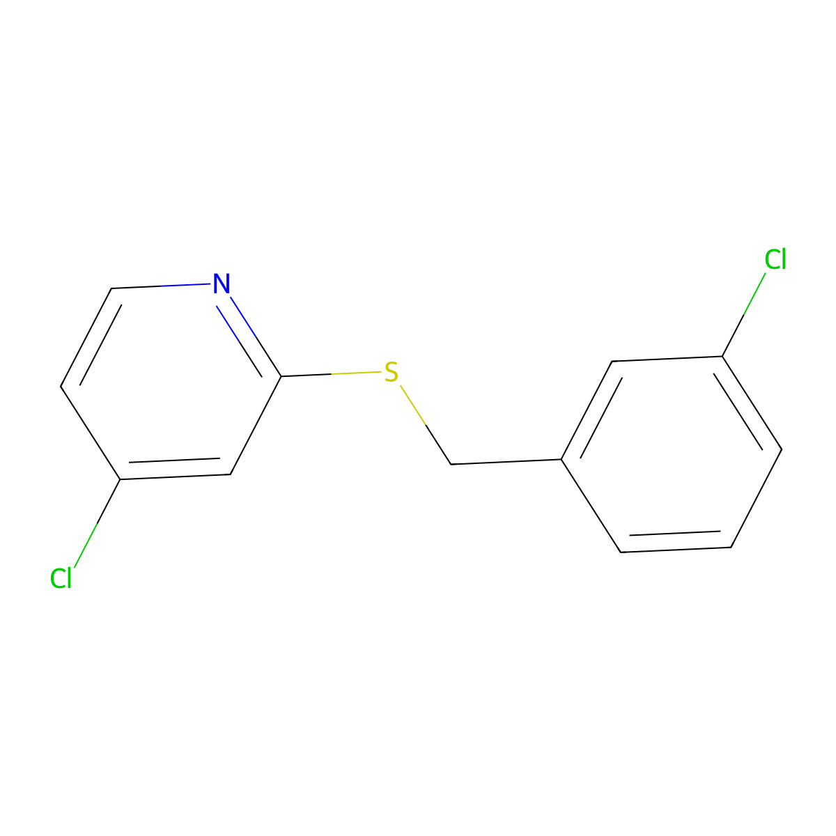 4-Chloro-2-((3-chlorobenzyl)thio)pyridine molecular structure, CAS 1346707-50-3