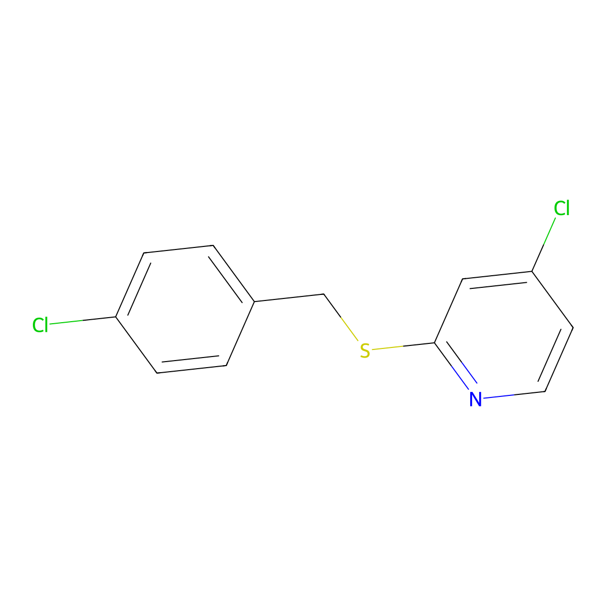 4-Chloro-2-((4-chlorobenzyl)thio)pyridine molecular structure, CAS 1346707-51-4