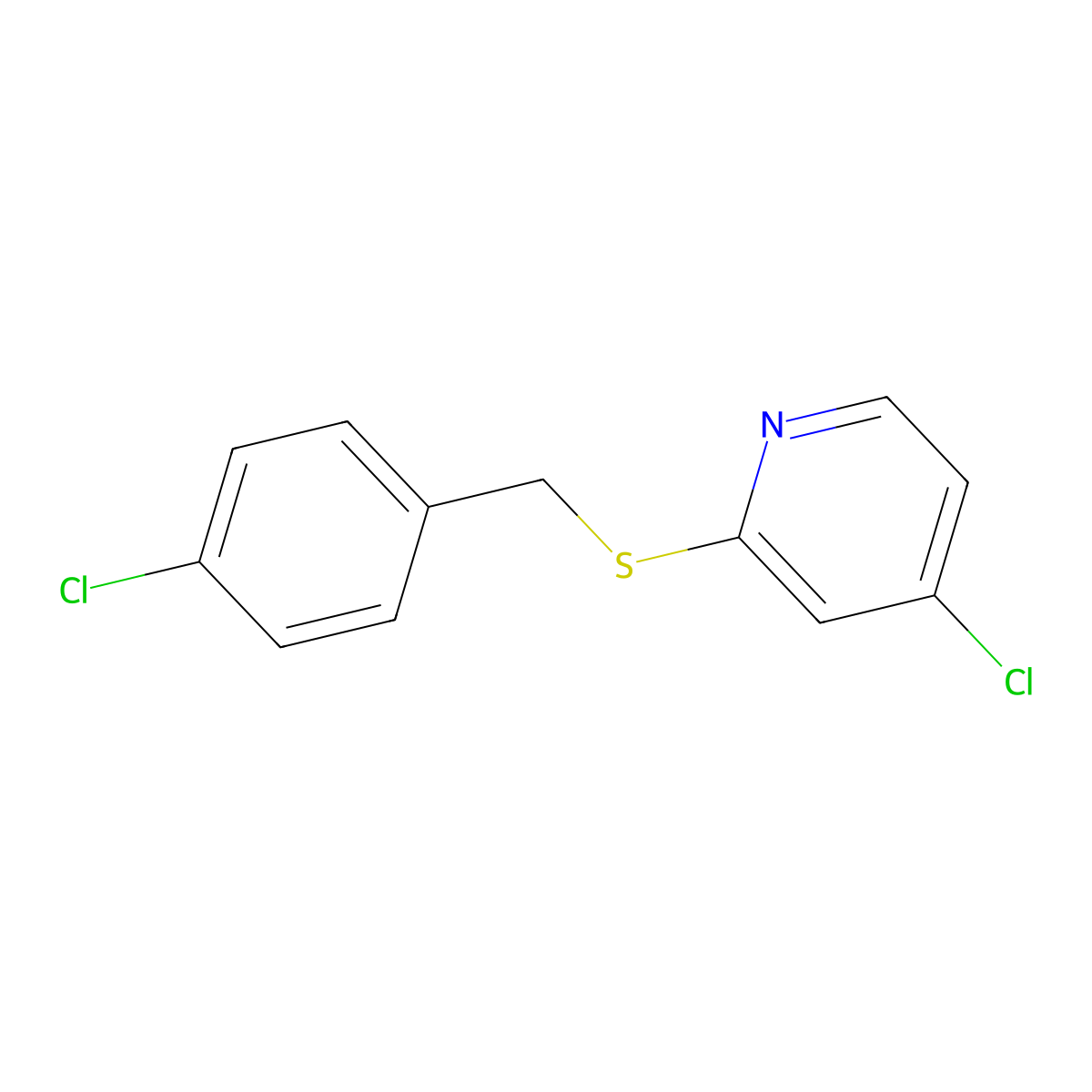 4-Chloro-2-((4-chlorobenzyl)thio)pyridine molecular structure, CAS 1346707-51-4