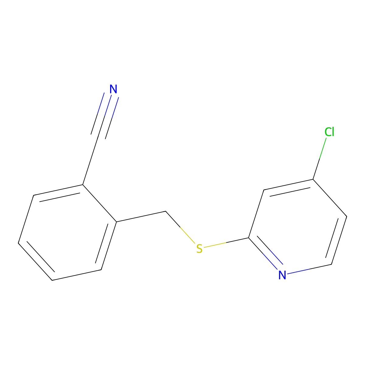 2-(((4-Chloropyridin-2-yl)thio)methyl)benzonitrile molecular structure, CAS 1346707-53-6