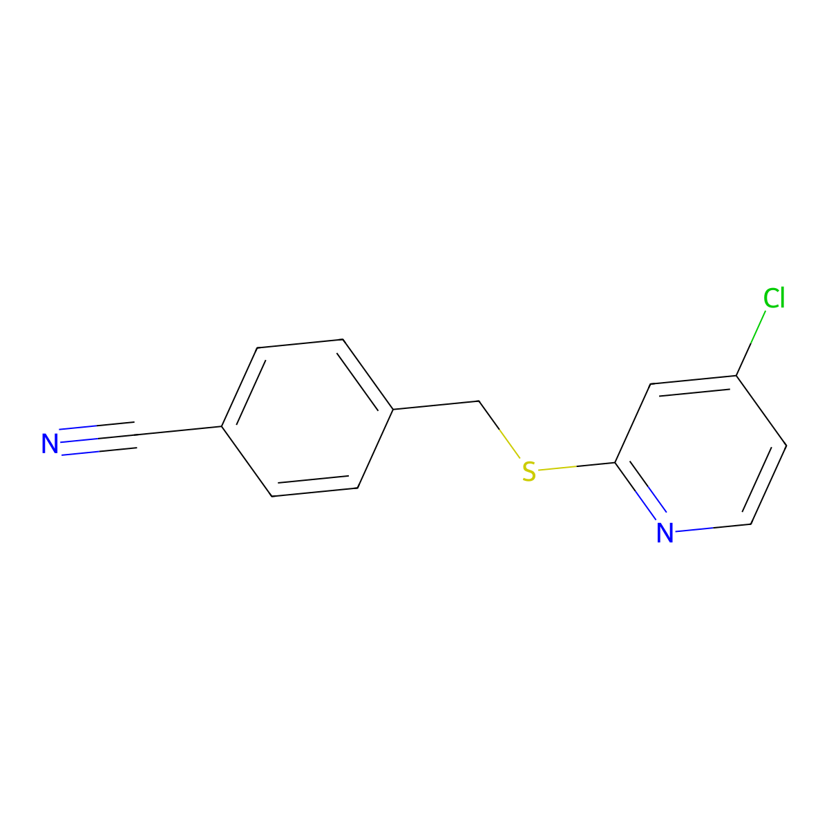4-(((4-Chloropyridin-2-yl)thio)methyl)benzonitrile molecular structure, CAS 1346707-57-0