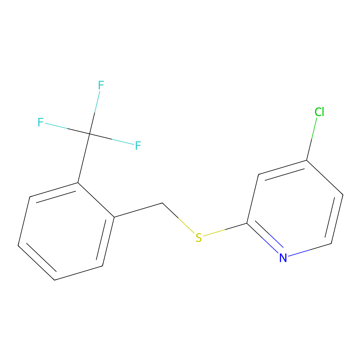 4-Chloro-2-((2-(trifluoromethyl)benzyl)thio)pyridine molecular structure, CAS 1346707-59-2