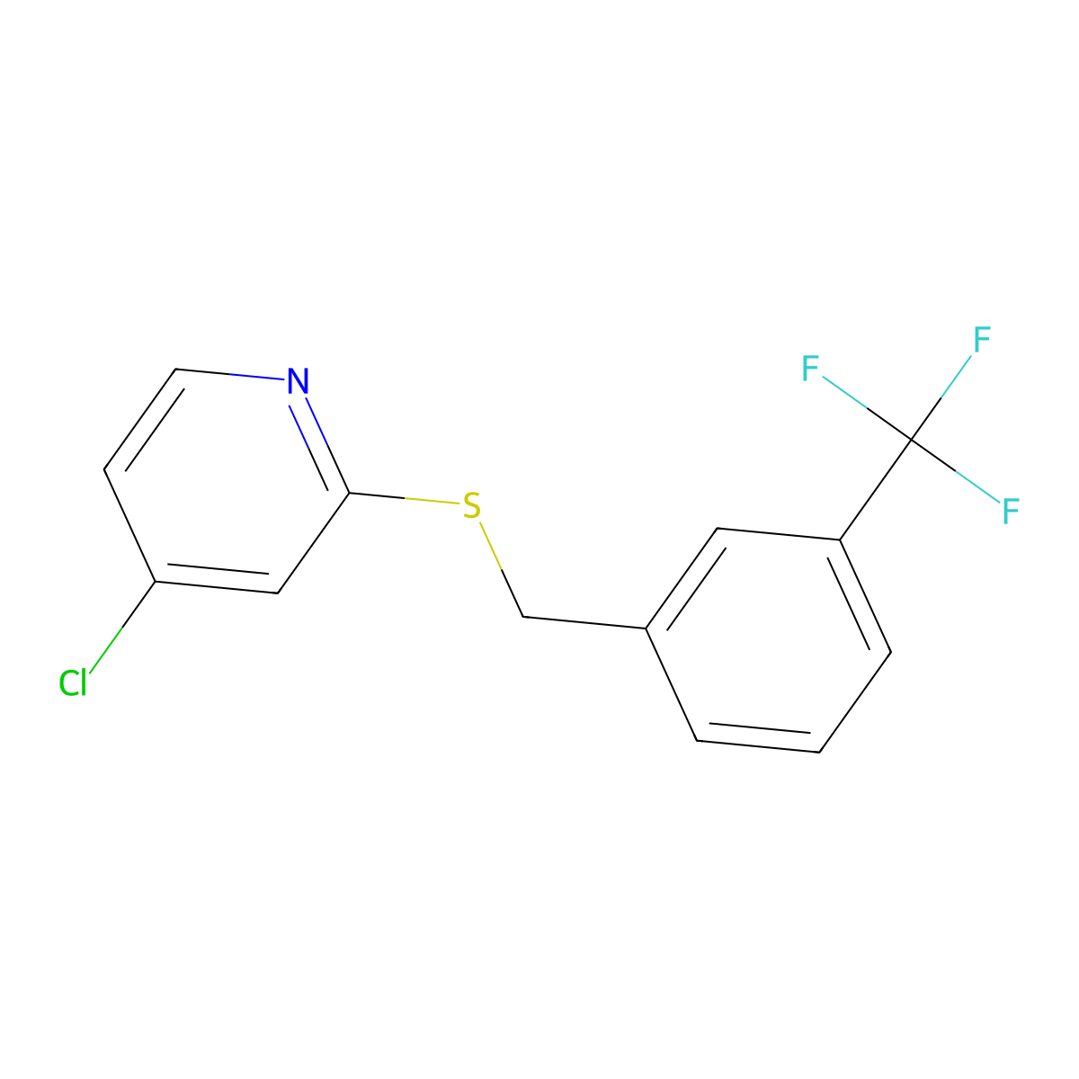 4-Chloro-2-((3-(trifluoromethyl)benzyl)thio)pyridine molecular structure, CAS 1346707-61-6