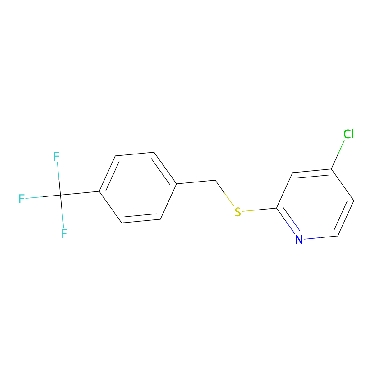 4-Chloro-2-((4-(trifluoromethyl)benzyl)thio)pyridine molecular structure, CAS 1346707-63-8