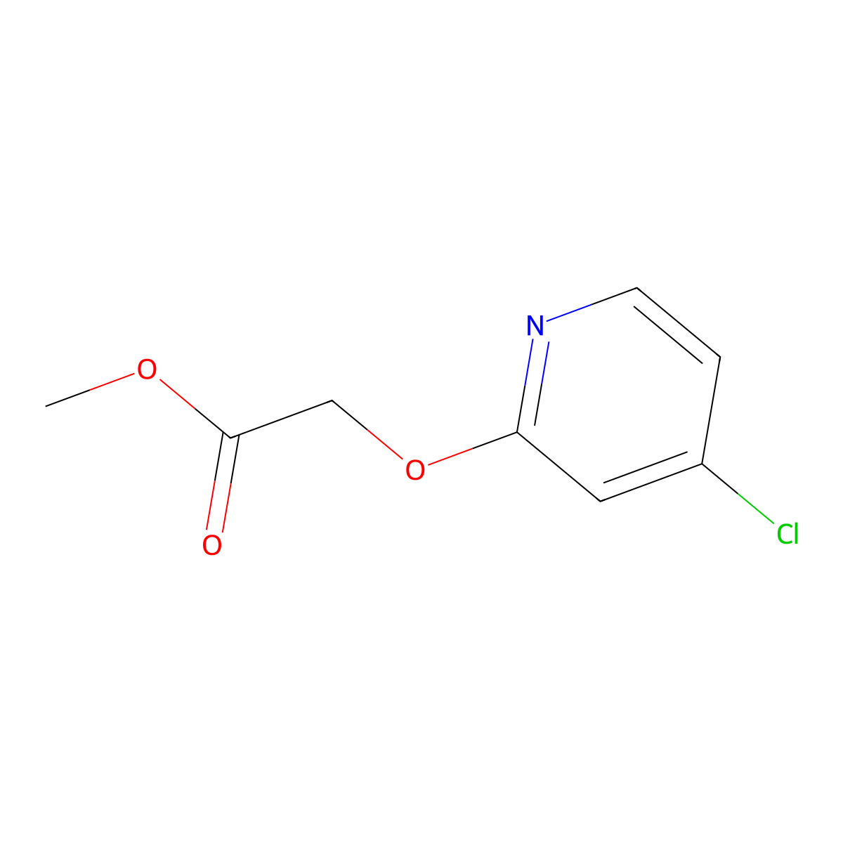 Methyl 2-((4-chloropyridin-2-yl)oxy)acetate molecular structure, CAS 1346707-65-0