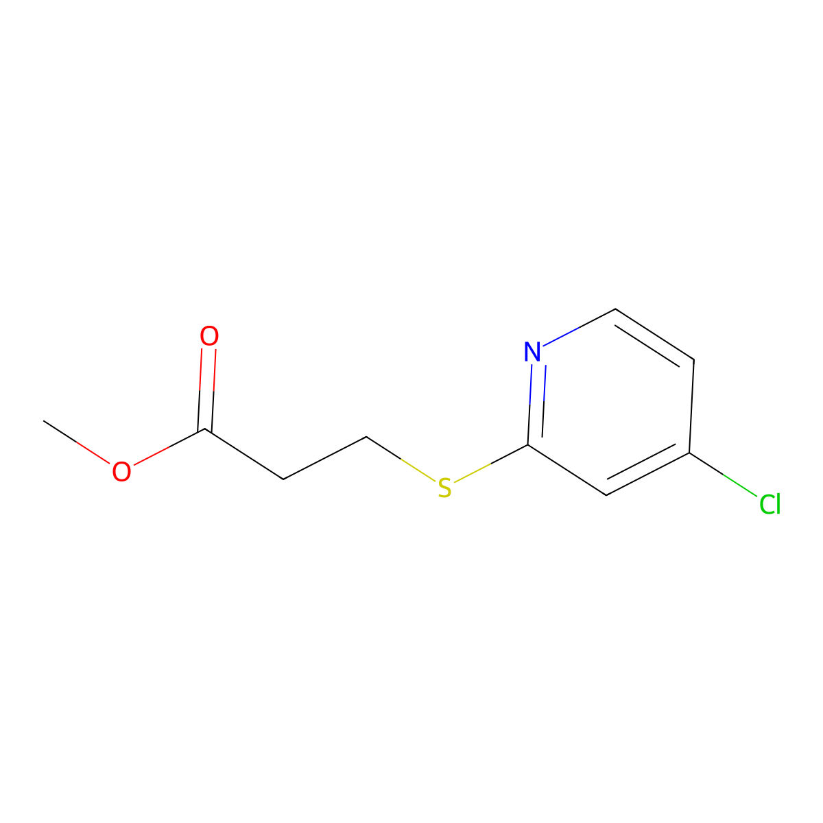 Methyl 3-((4-chloropyridin-2-yl)thio)propanoate molecular structure, CAS 1346707-73-0