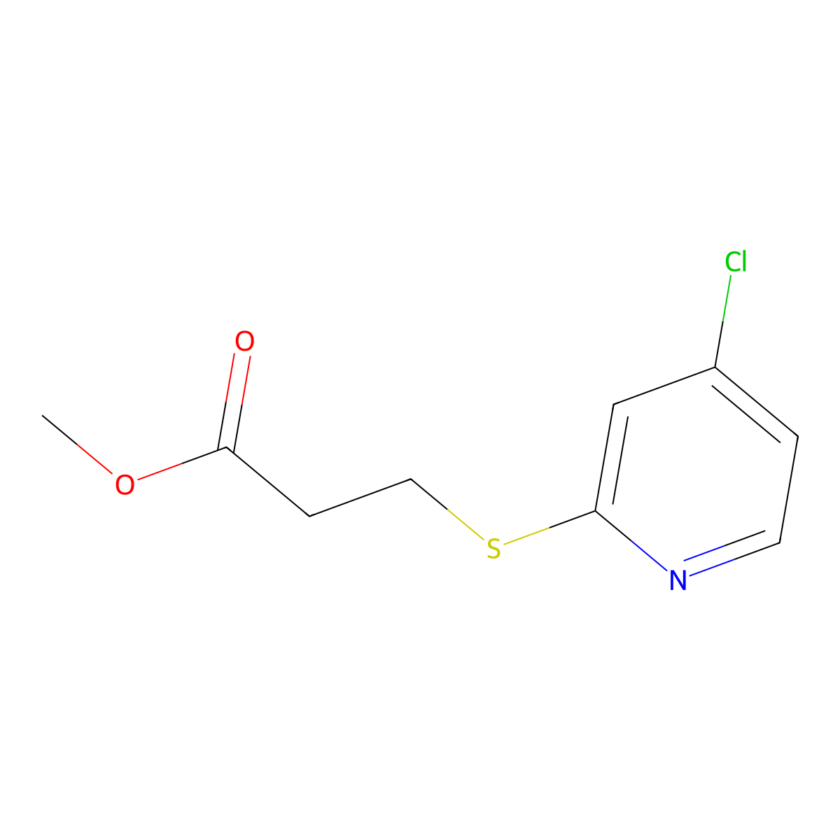 Methyl 3-((4-chloropyridin-2-yl)thio)propanoate molecular structure, CAS 1346707-73-0