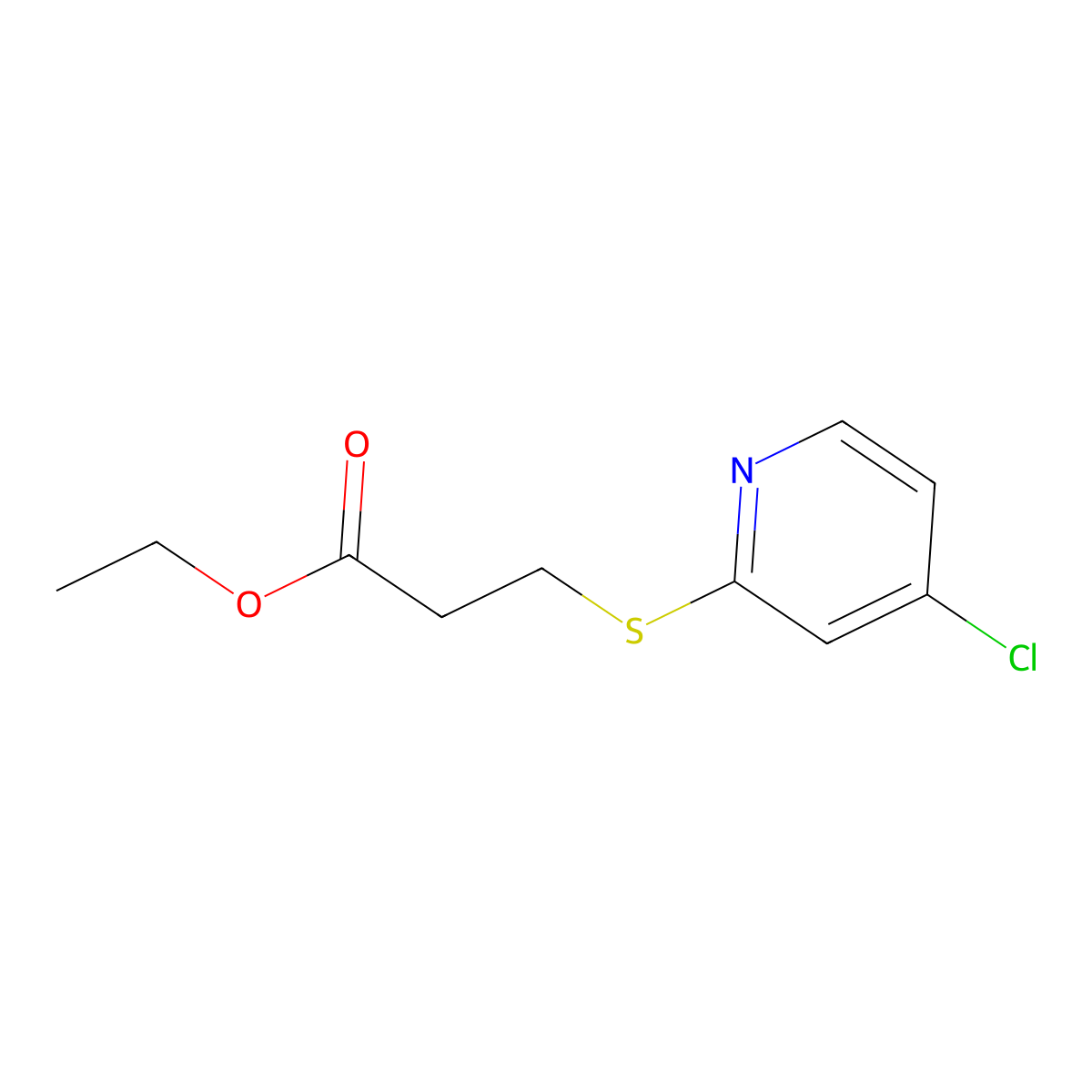 Ethyl 3-((4-chloropyridin-2-yl)thio)propanoate molecular structure, CAS 1346707-75-2