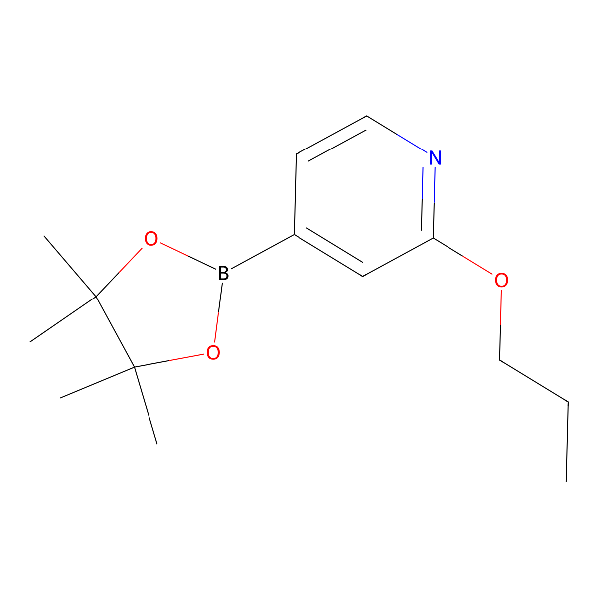 2-Propoxy-4-(4,4,5,5-tetramethyl-1,3,2-dioxaborolan-2-yl)pyridine molecular structure, CAS 1346707-85-4
