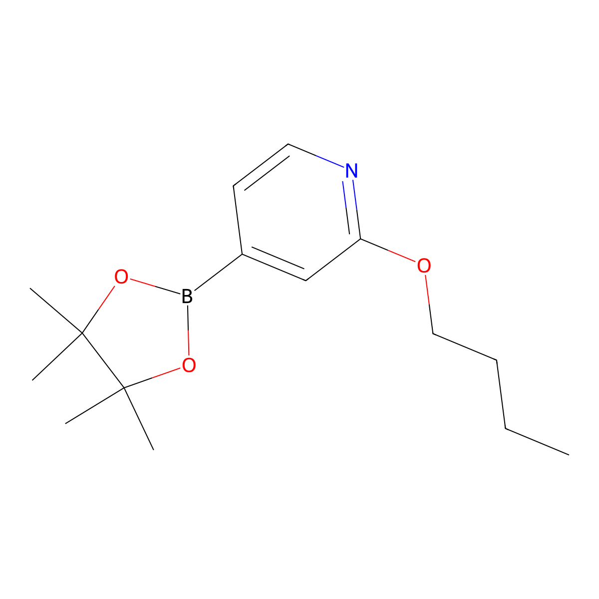 2-Butoxy-4-(4,4,5,5-tetramethyl-1,3,2-dioxaborolan-2-yl)pyridine molecular structure, CAS 1346707-86-5