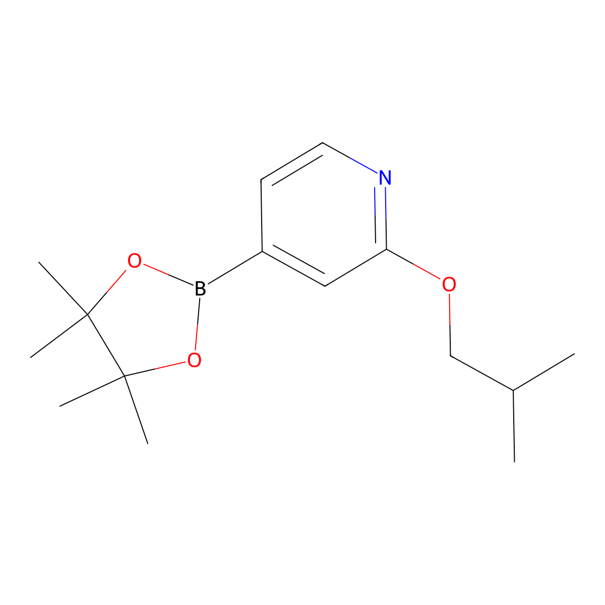 2-(Isobutoxy)pyridine-4-boronic acid pinacol ester molecular structure, CAS 1346707-87-6