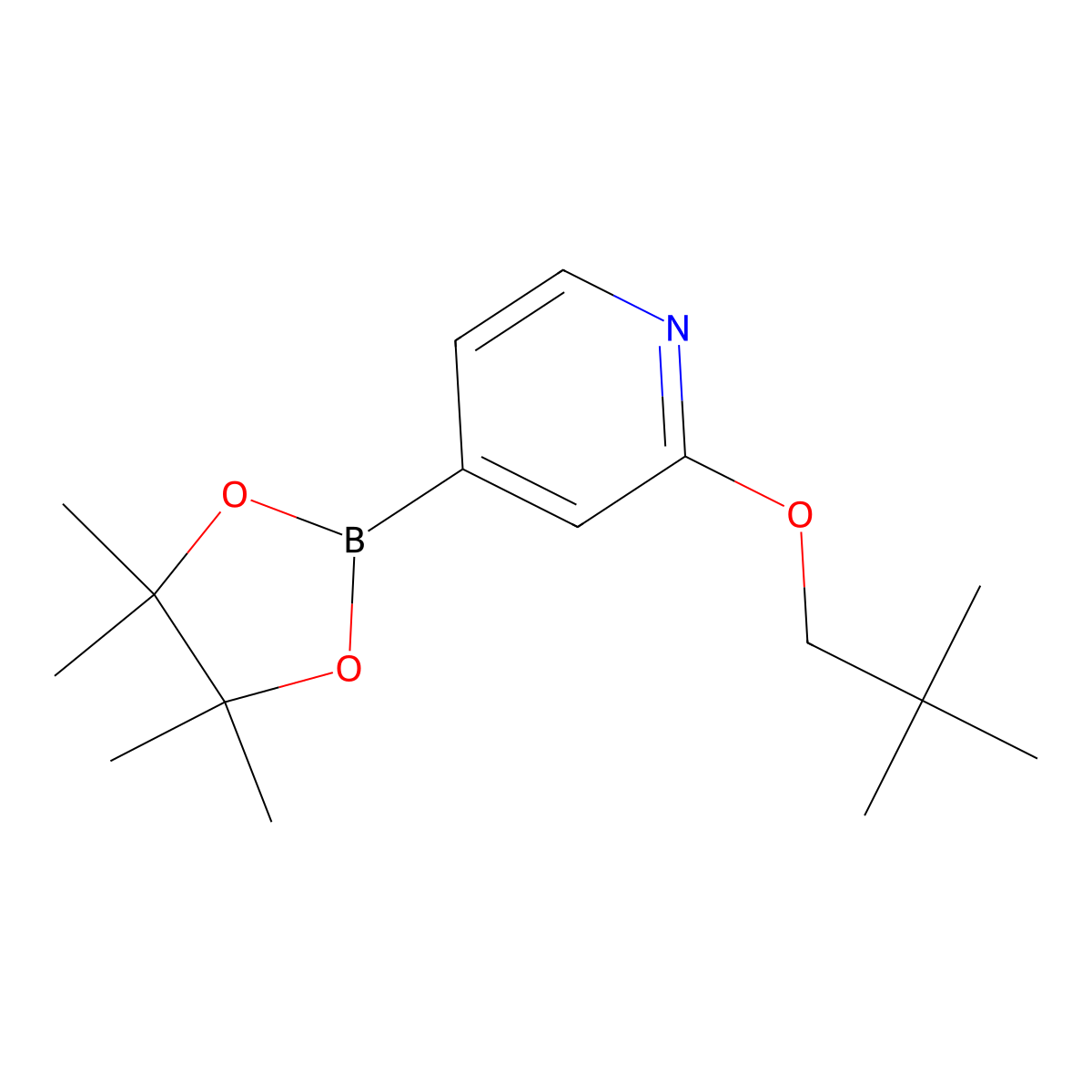 2-(Neopentyloxy)-4-(4,4,5,5-tetramethyl-1,3,2-dioxaborolan-2-yl)pyridine molecular structure, CAS 1346707-94-5