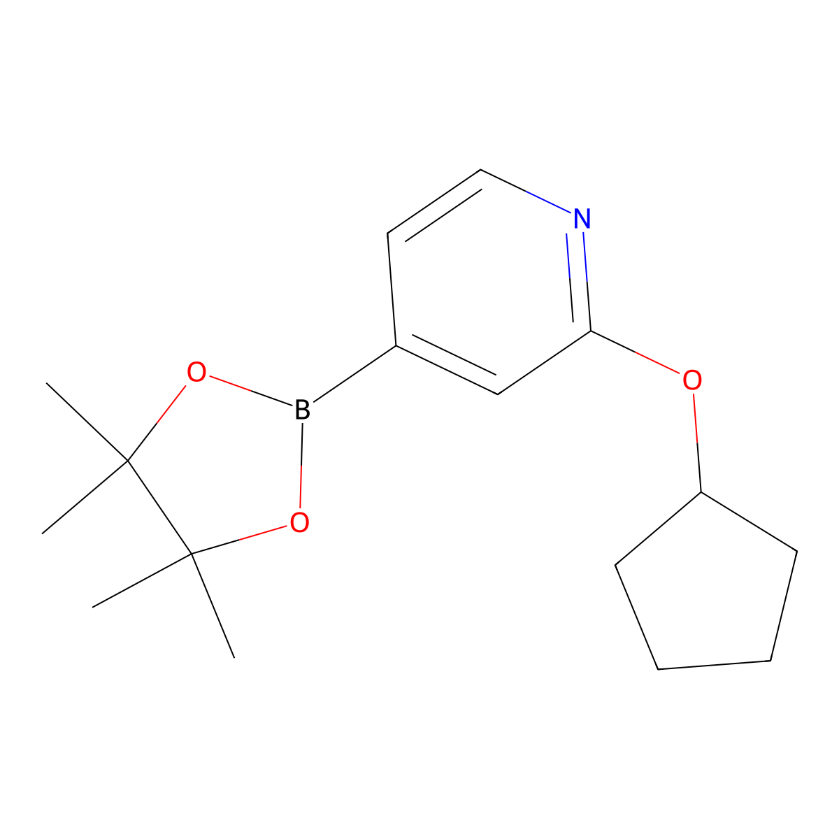 2-(Cyclopentoxy)pyridine-4-boronic acid pinacol ester molecular structure, CAS 1346707-97-8