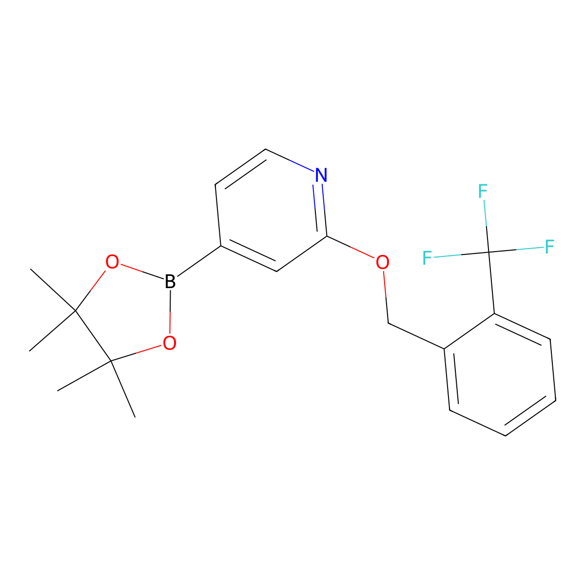 4-(4,4,5,5-Tetramethyl-1,3,2-dioxaborolan-2-yl)-2-((2-(trifluoromethyl)benzyl)oxy)pyridine molecular structure, CAS 1346708-09-5
