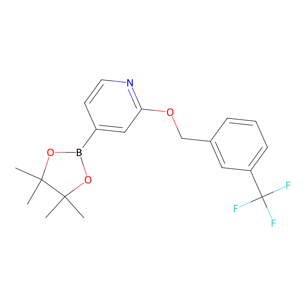 4-(4,4,5,5-Tetramethyl-1,3,2-dioxaborolan-2-yl)-2-((3-(trifluoromethyl)benzyl)oxy)pyridine molecular structure, CAS 1346708-10-8