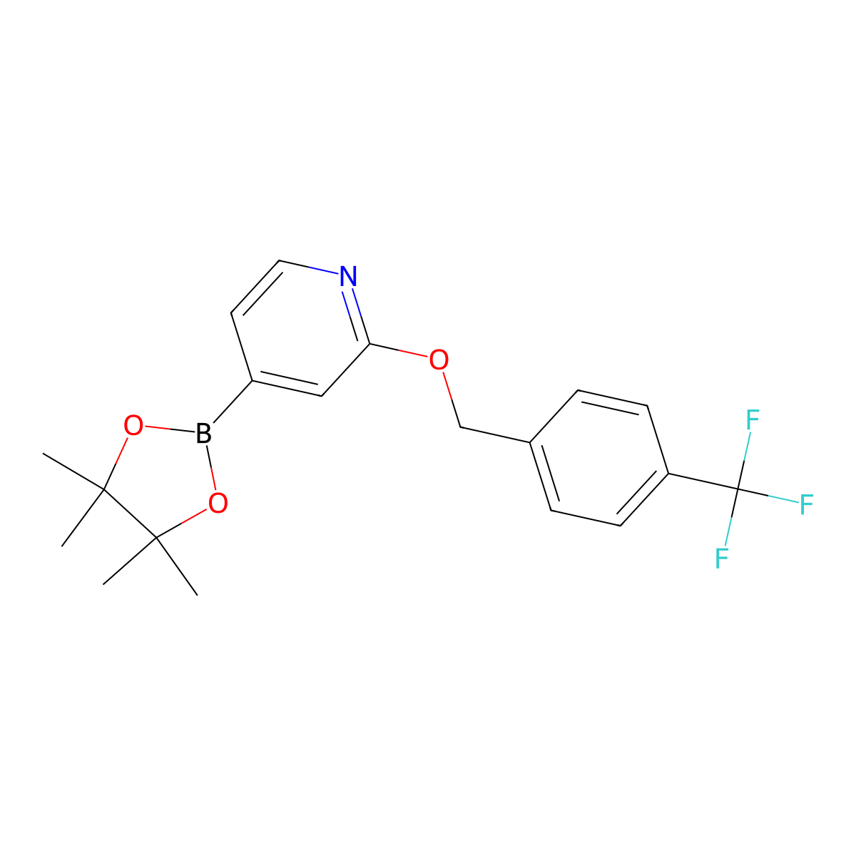 4-(4,4,5,5-Tetramethyl-1,3,2-dioxaborolan-2-yl)-2-((4-(trifluoromethyl)benzyl)oxy)pyridine molecular structure, CAS 1346708-11-9