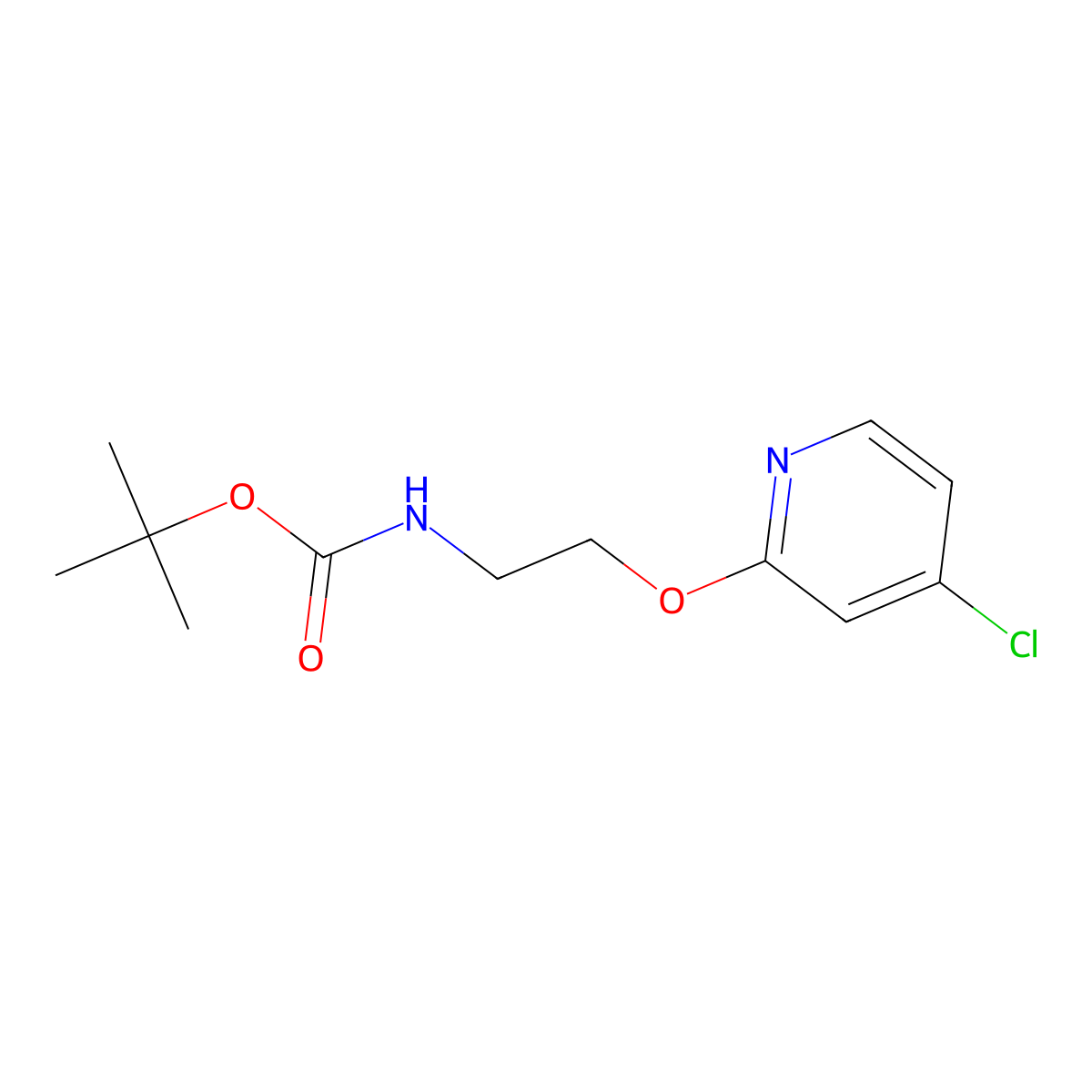 tert-Butyl (2-((4-chloropyridin-2-yl)oxy)ethyl)carbamate molecular structure, CAS 1346708-16-4
