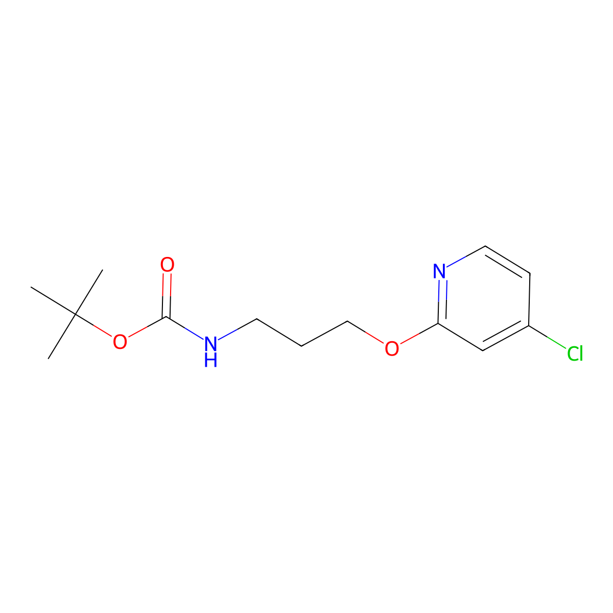 tert-Butyl (3-((4-chloropyridin-2-yl)oxy)propyl)carbamate molecular structure, CAS 1346708-20-0
