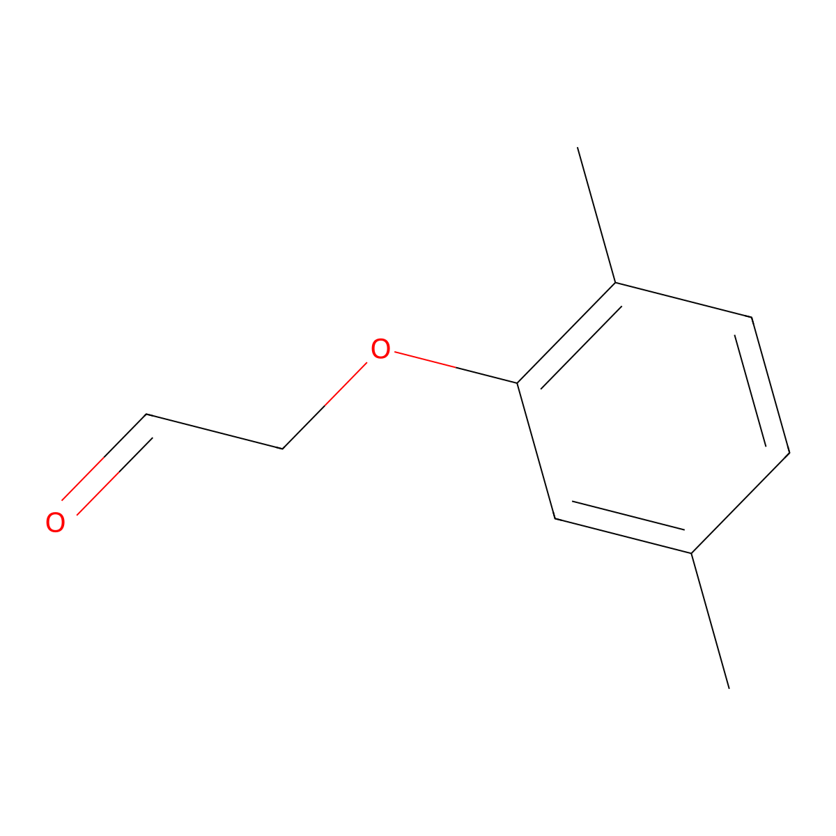 Acetaldehyde, 2-(2,5-dimethylphenoxy)- molecular structure, CAS 134671-59-3