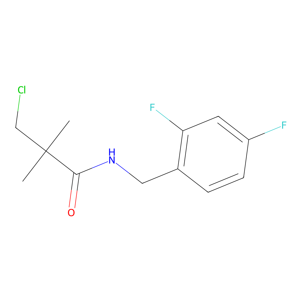N1-(2,4-Difluorobenzyl)-3-Chloro-2,2-Dimethylpropanamide molecular structure, CAS 134672-77-8