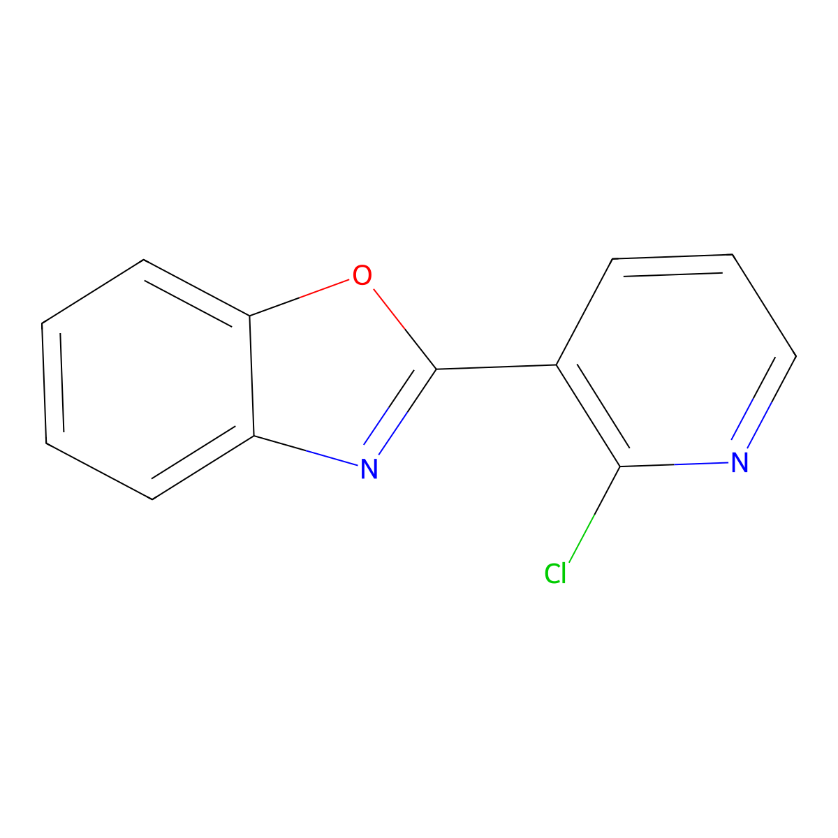 2-(2-Chloropyridin-3-yl)benzo[d]oxazole molecular structure, CAS 134673-71-5