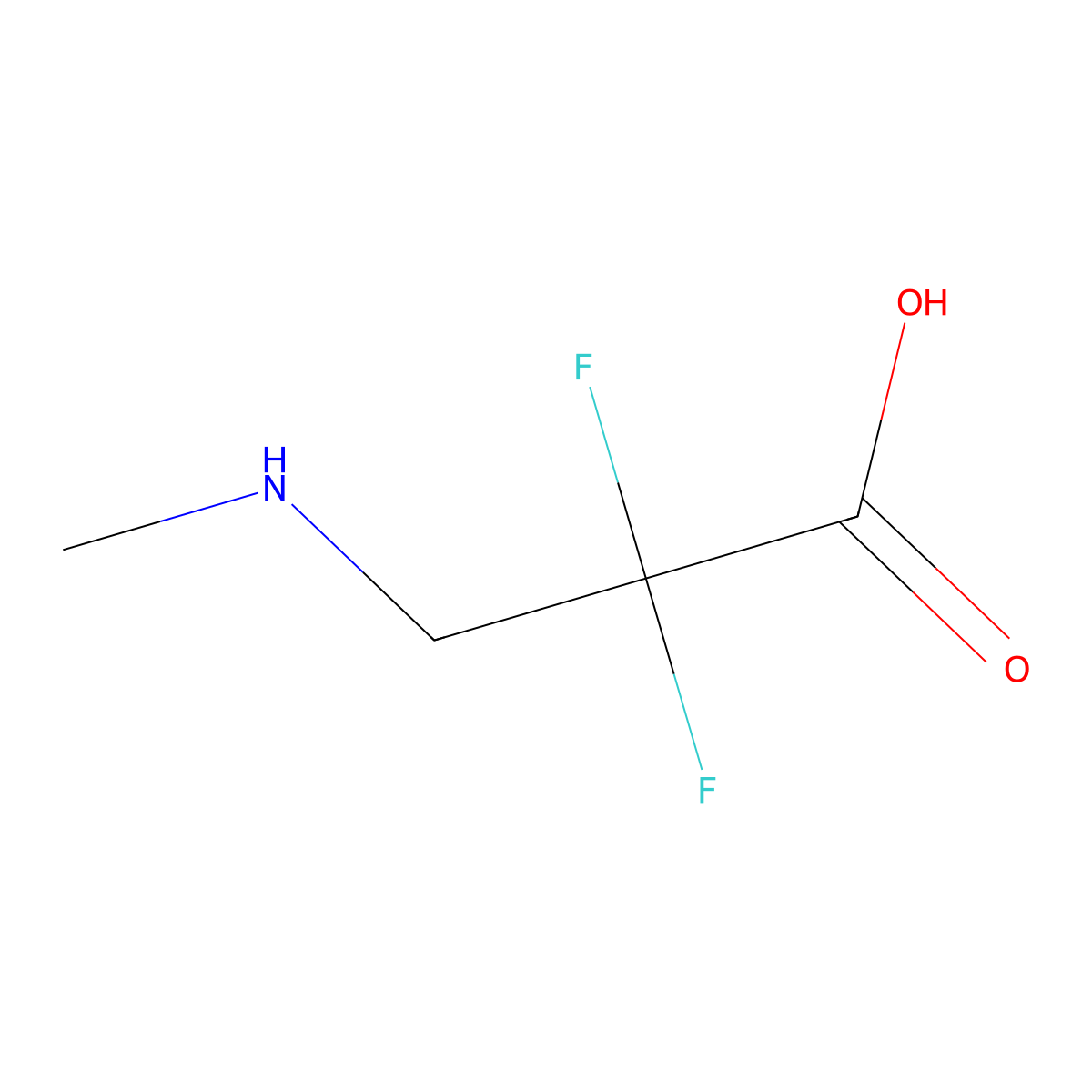 2,2-Difluoro-3-(methylamino)propanoic acid molecular structure, CAS 1346746-34-6