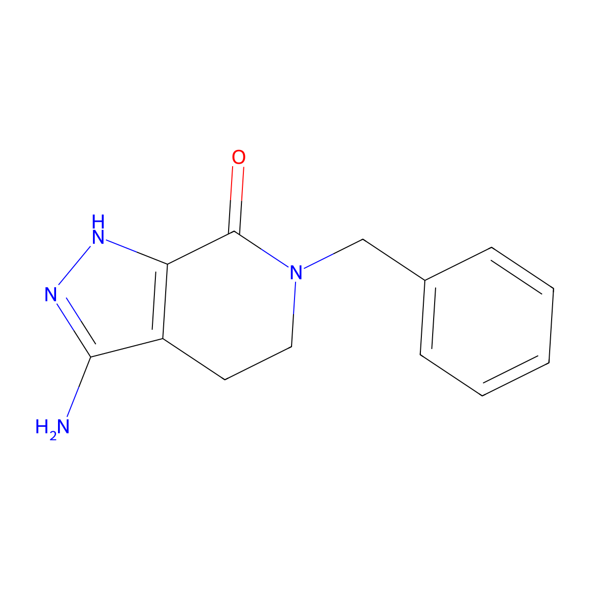 3-amino-6-benzyl-1H,4H,5H,6H,7H-pyrazolo[3,4-c]pyridin-7-one molecular structure, CAS 1346756-59-9