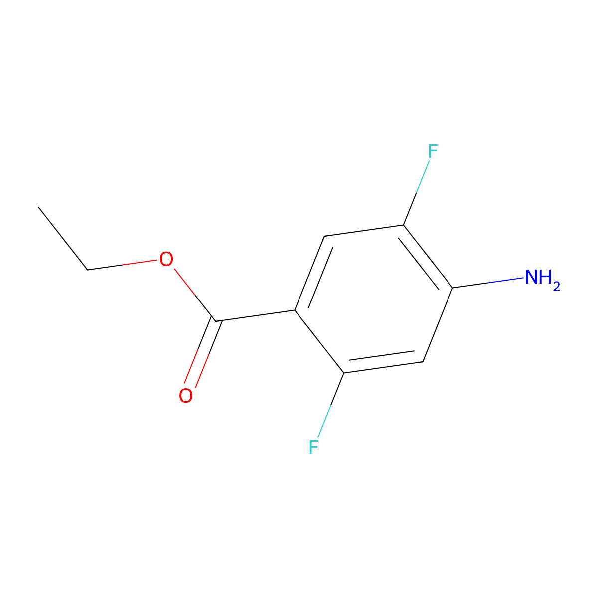 Ethyl 4-amino-2,5-difluorobenzoate molecular structure, CAS 1346764-05-3