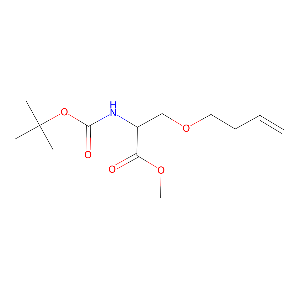 (S)-Methyl 3-(but-3-en-1-yloxy)-2-((tert-butoxycarbonyl)amino)propanoate molecular structure, CAS 1346773-50-9