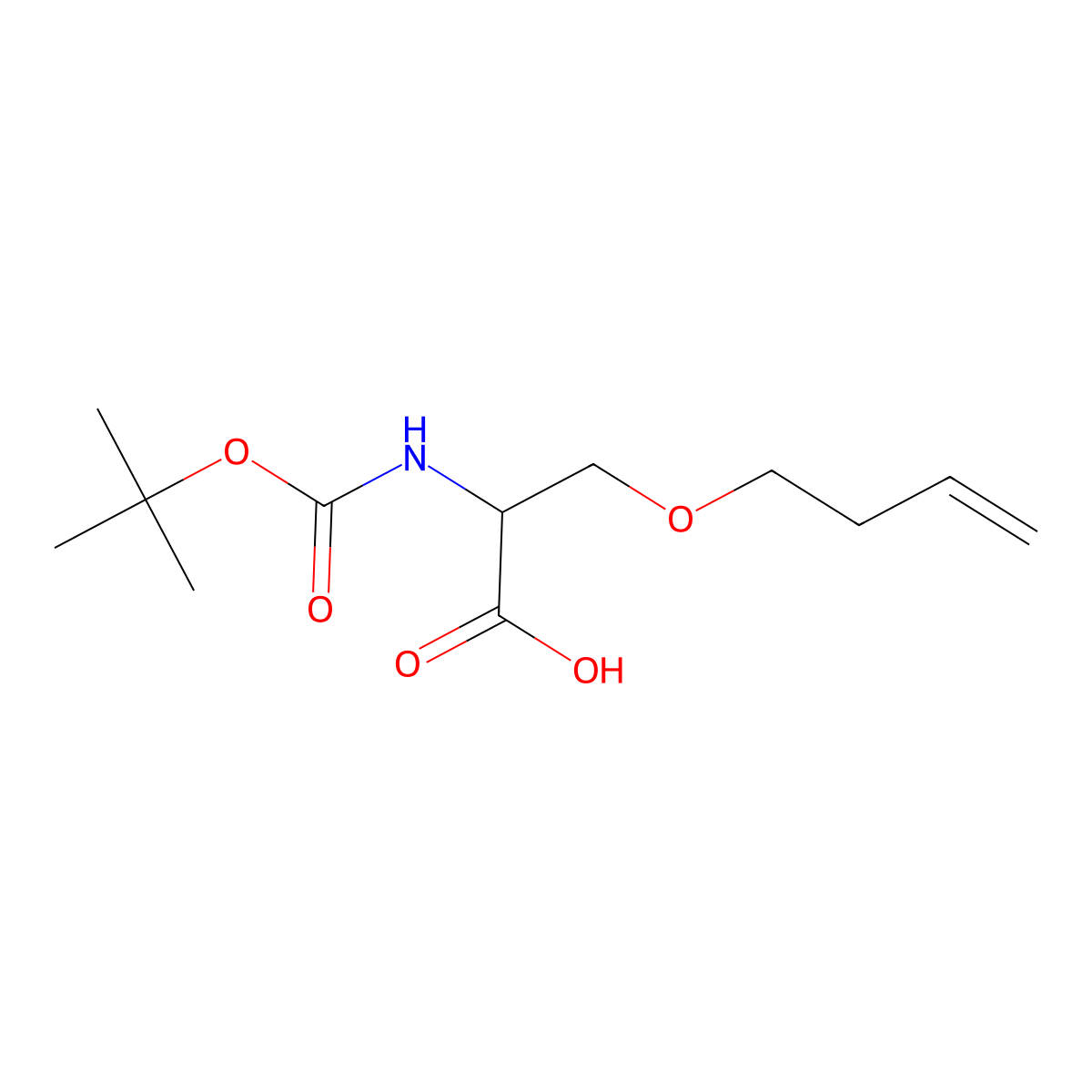 (S)-3-(But-3-en-1-yloxy)-2-((tert-butoxycarbonyl)amino)propanoic acid molecular structure, CAS 1346773-64-5