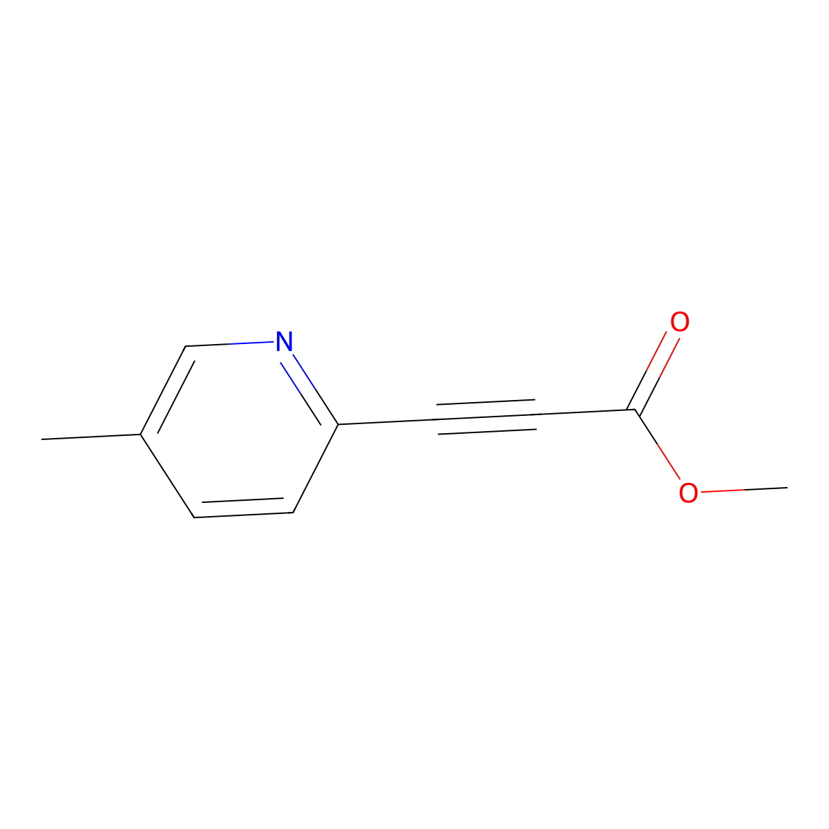 Methyl 3-(5-methylpyridin-2-YL)prop-2-ynoate molecular structure, CAS 1346777-99-8