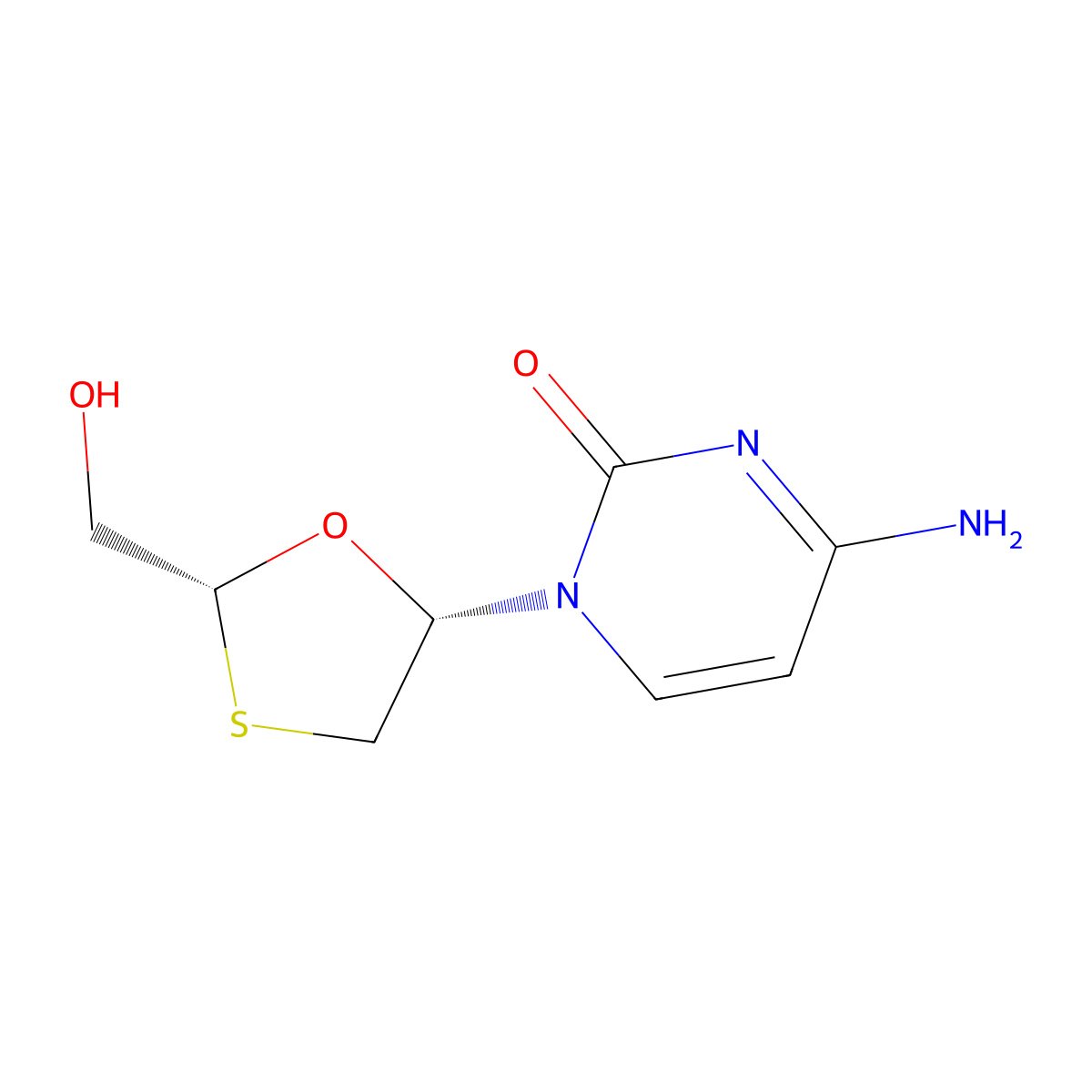 Lamivudine molecular structure, CAS 134678-17-4