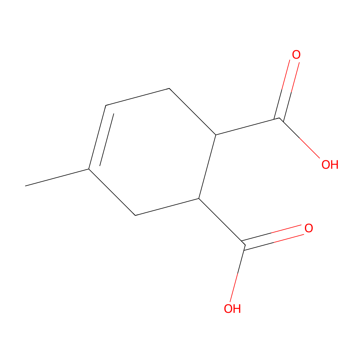 4-Methylcyclohex-4-ene-1,2-dicarboxylic acid molecular structure, CAS 13468-88-7