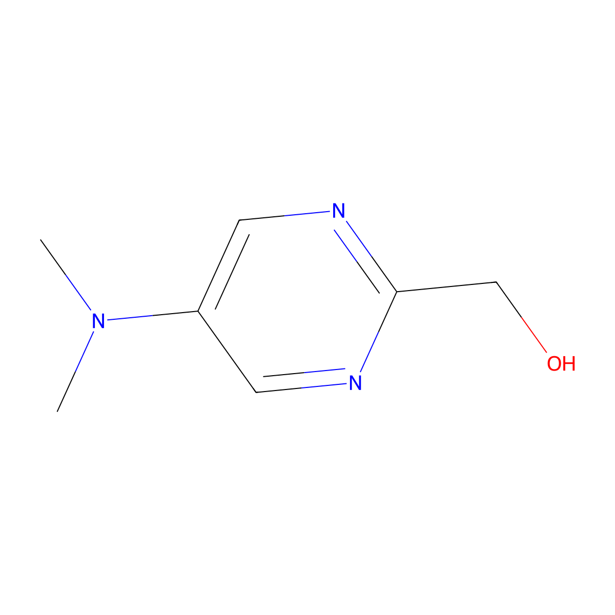 (5-(Dimethylamino)pyrimidin-2-yl)methanol molecular structure, CAS 1346808-27-2
