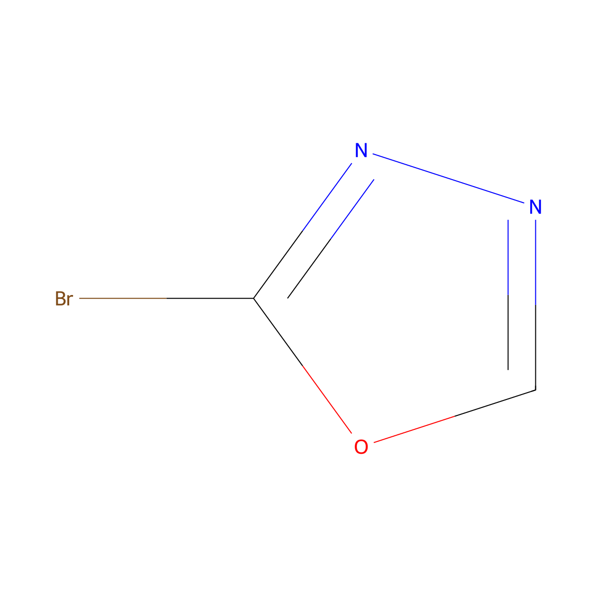 2-Bromo-1,3,4-oxadiazole molecular structure, CAS 1346808-29-4