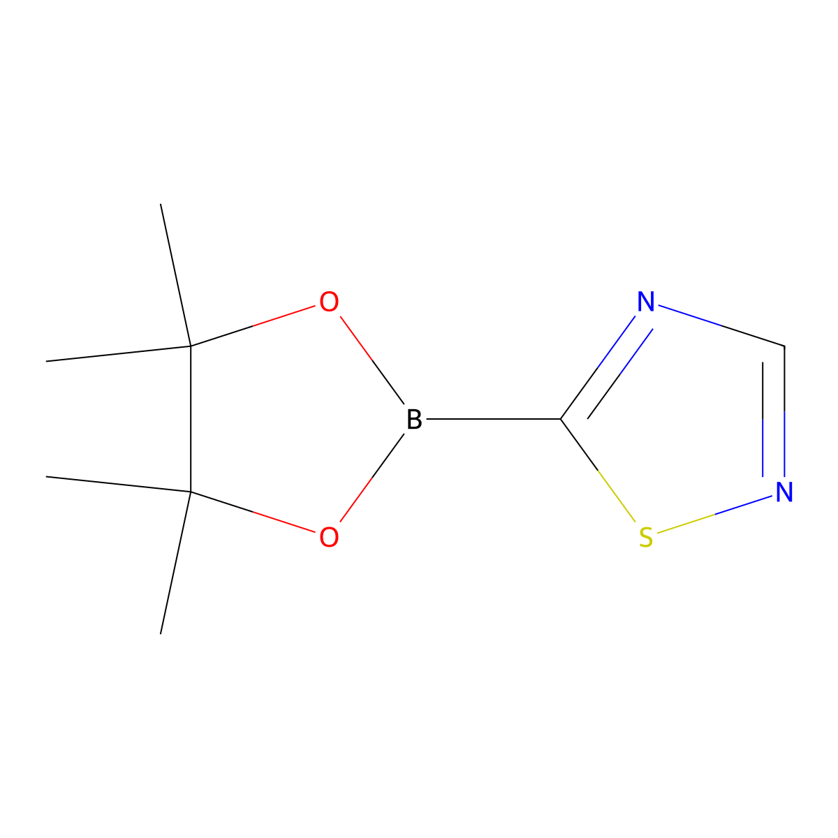 5-(4,4,5,5-Tetramethyl-1,3,2-dioxaborolan-2-yl)-1,2,4-thiadiazole molecular structure, CAS 1346808-34-1