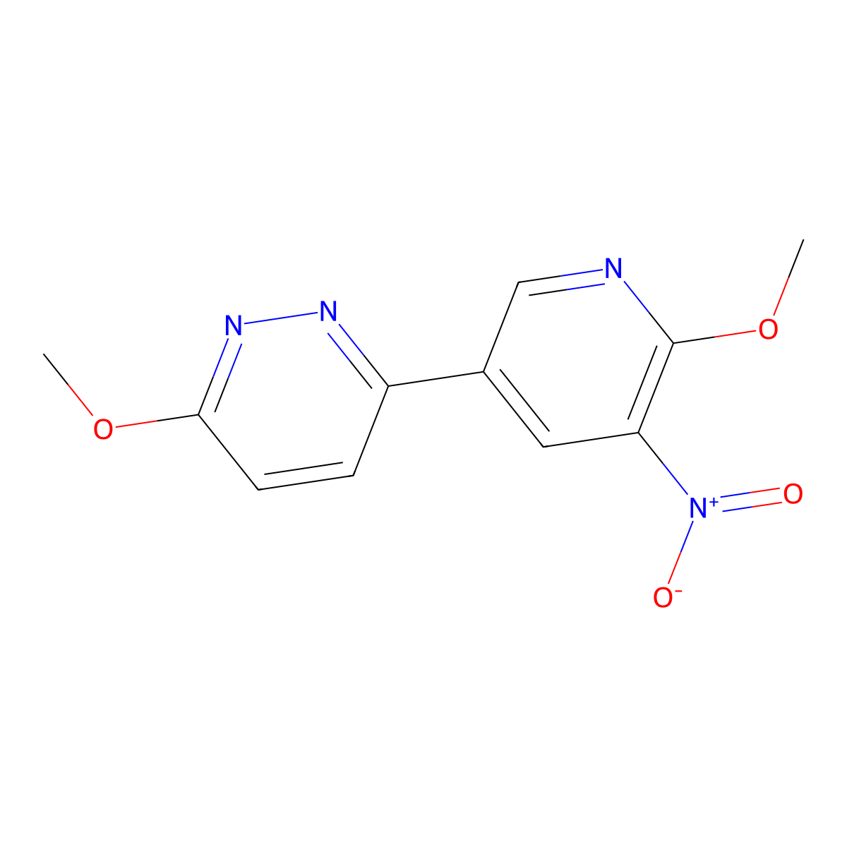 3-Methoxy-6-(6-methoxy-5-nitropyridin-3-yl)pyridazine molecular structure, CAS 1346808-76-1