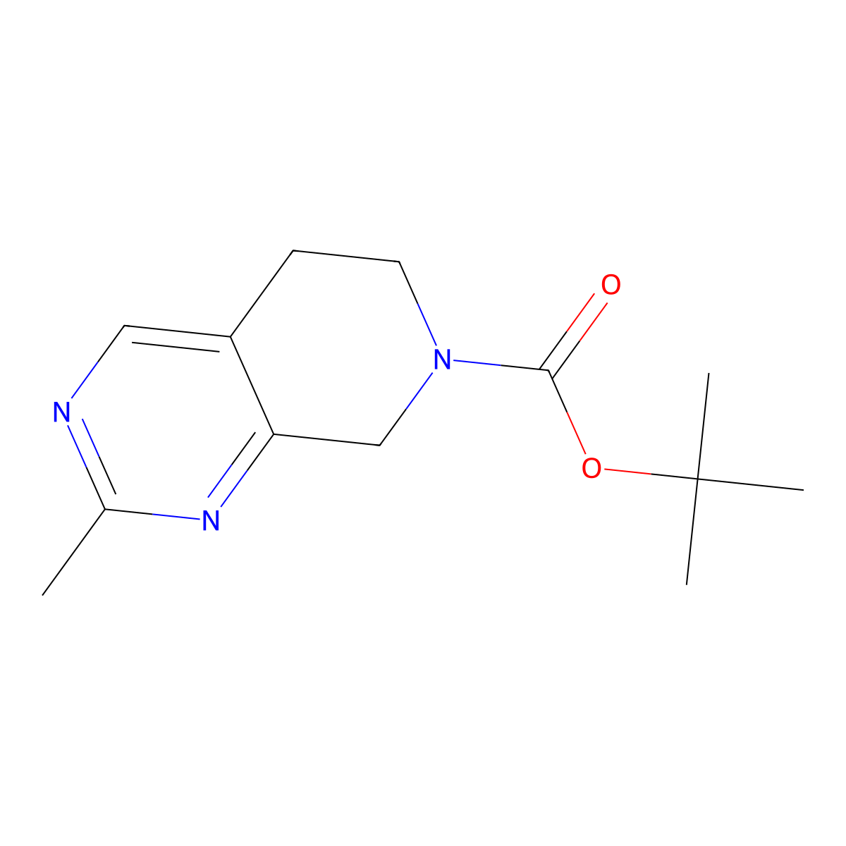 tert-Butyl 2-methyl-5,8-dihydropyrido(3,4-d)pyrimidine-7(6H)-carboxylate molecular structure, CAS 1346808-81-8