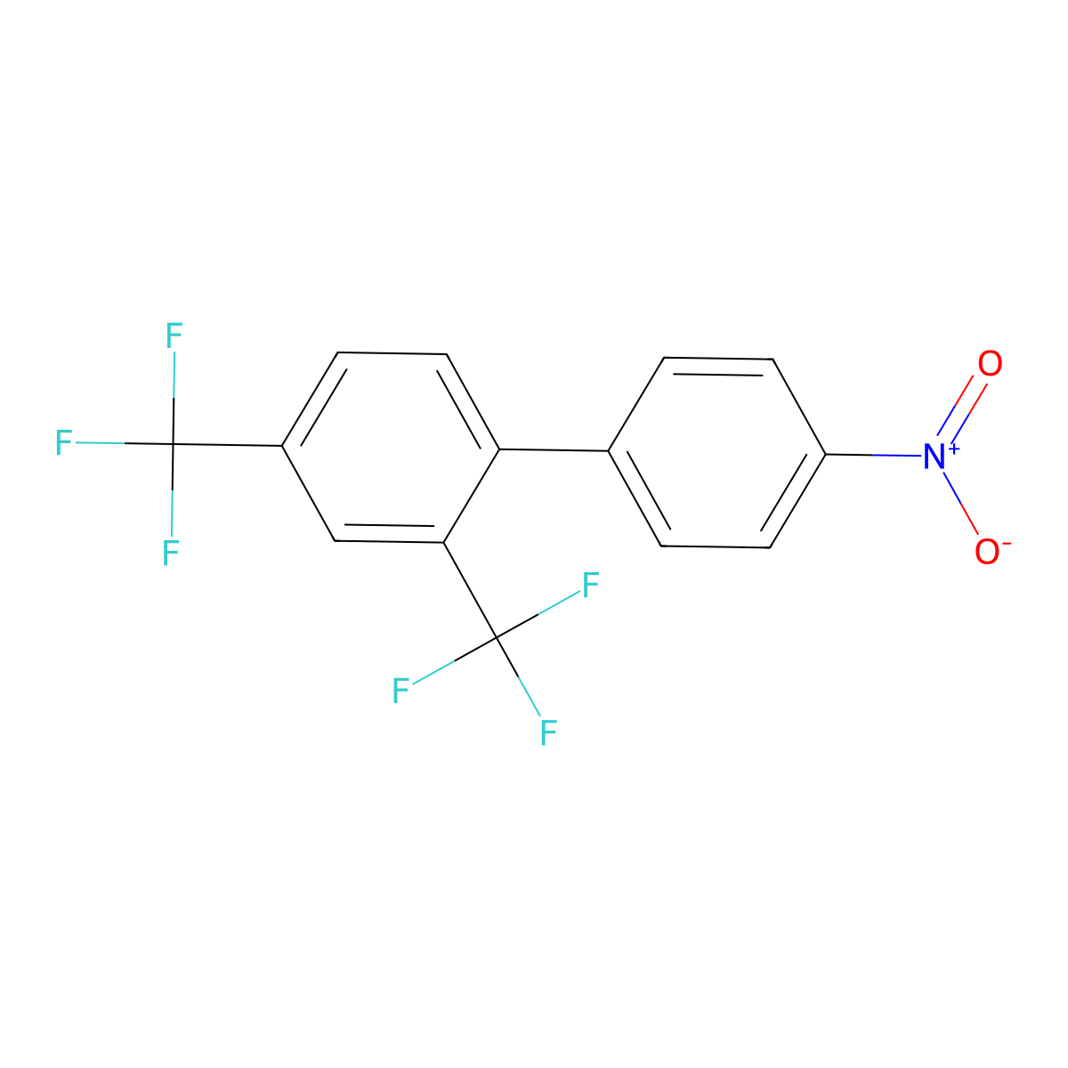 4'-Nitro-2,4-bis(trifluoromethyl)-1,1'-biphenyl molecular structure, CAS 1346808-89-6