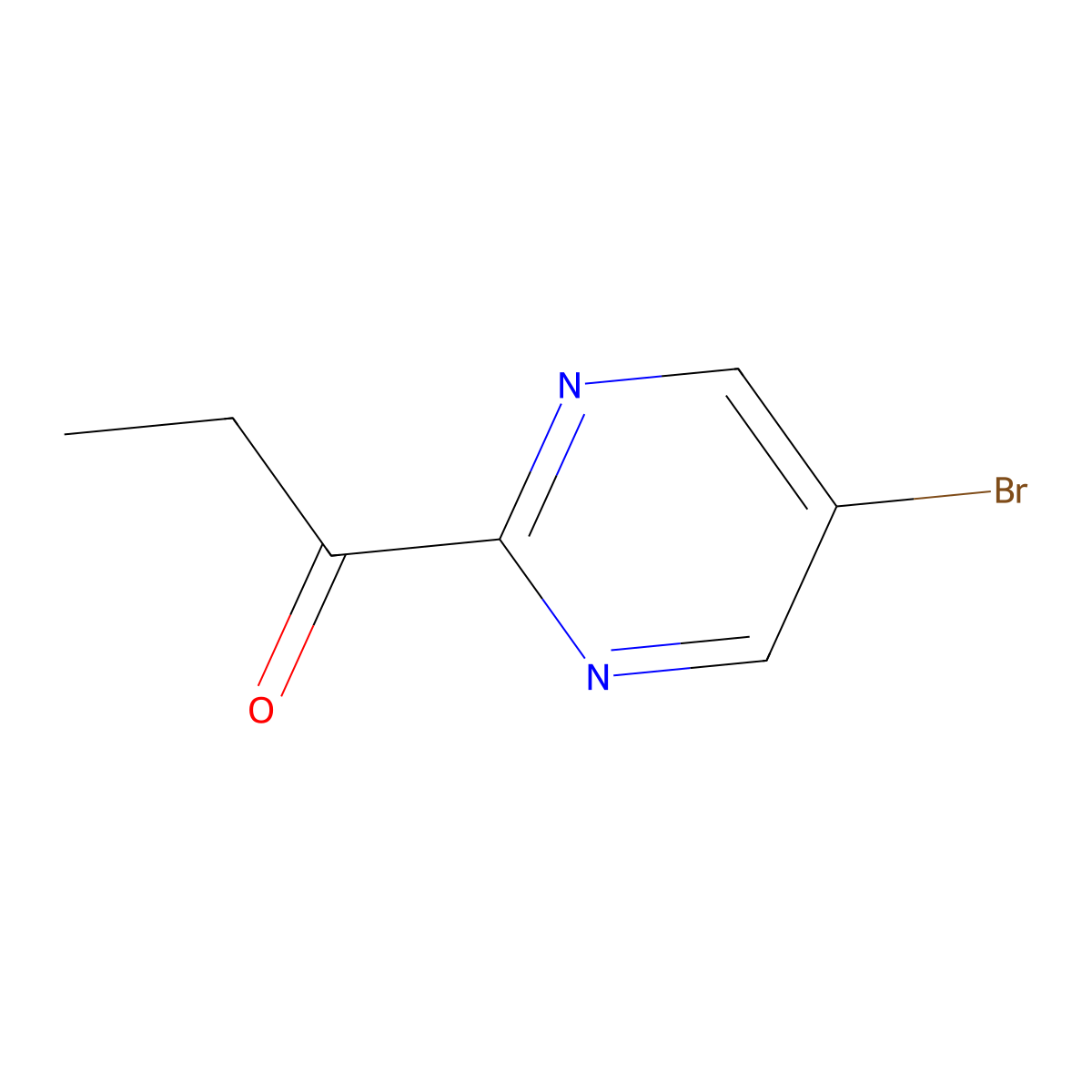 1-(5-Bromopyrimidin-2-yl)propan-1-one molecular structure, CAS 1346808-91-0