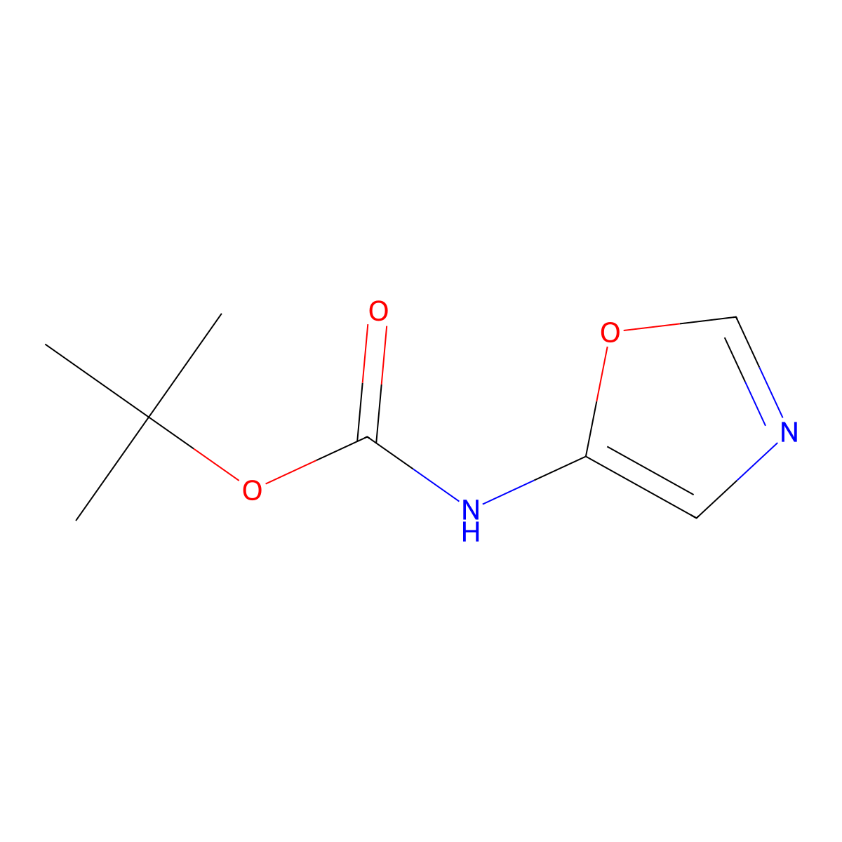 tert-butyl N-(1,3-oxazol-5-yl)carbamate molecular structure, CAS 1346809-07-1