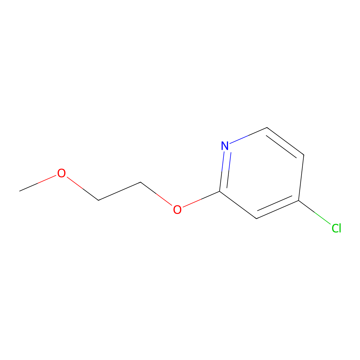 4-Chloro-2-(2-methoxyethoxy)pyridine molecular structure, CAS 1346809-08-2