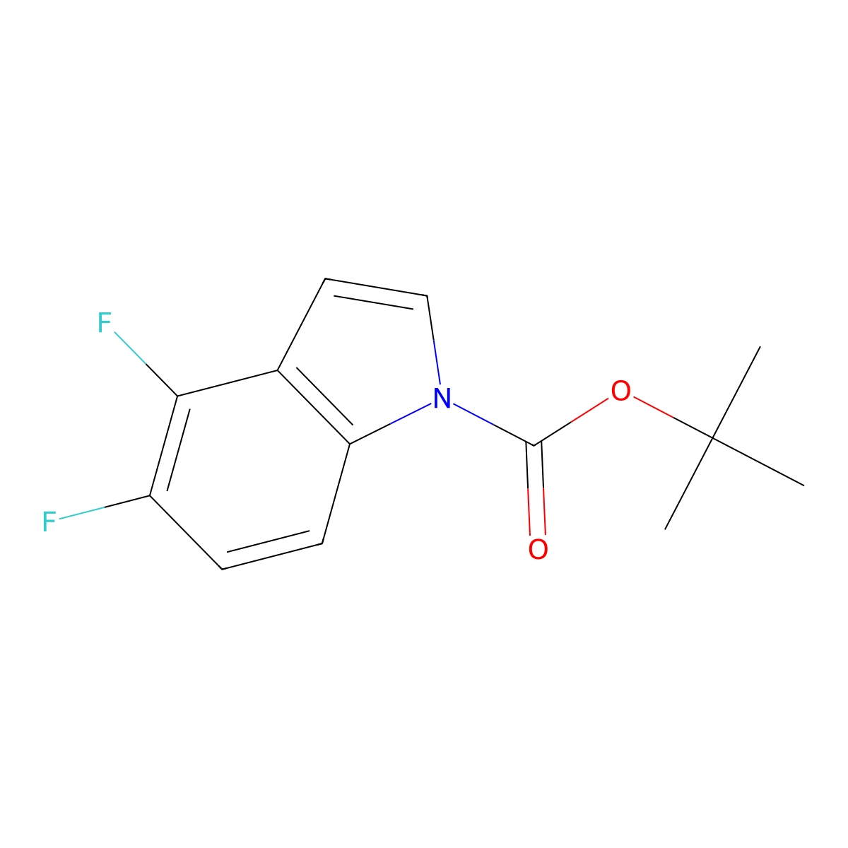 tert-butyl 4,5-difluoro-1H-indole-1-carboxylate molecular structure, CAS 1346809-17-3